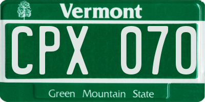 VT license plate CPX070