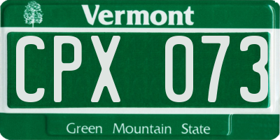 VT license plate CPX073