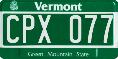 VT license plate CPX077