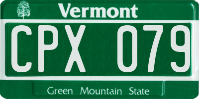 VT license plate CPX079