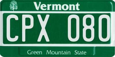 VT license plate CPX080