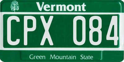 VT license plate CPX084