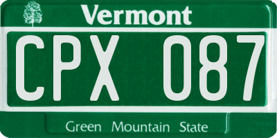 VT license plate CPX087