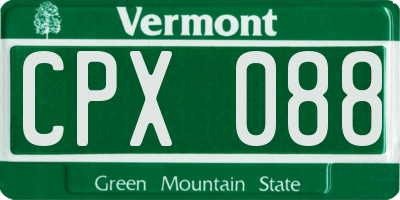 VT license plate CPX088