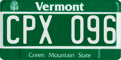 VT license plate CPX096