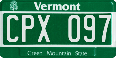 VT license plate CPX097