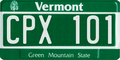 VT license plate CPX101