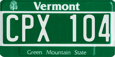 VT license plate CPX104