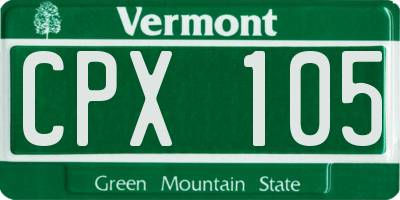 VT license plate CPX105