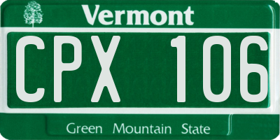 VT license plate CPX106
