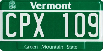 VT license plate CPX109