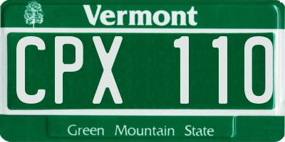 VT license plate CPX110