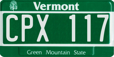VT license plate CPX117