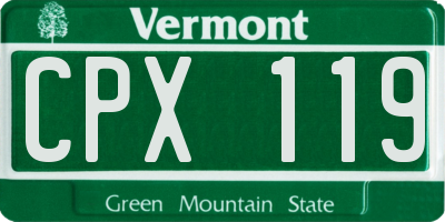 VT license plate CPX119