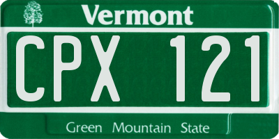 VT license plate CPX121
