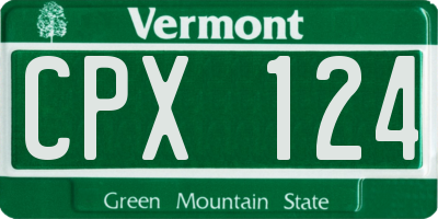VT license plate CPX124
