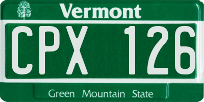 VT license plate CPX126