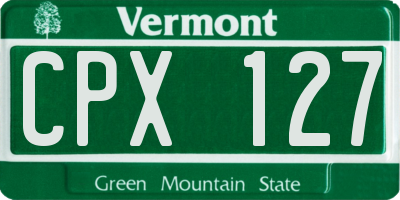 VT license plate CPX127