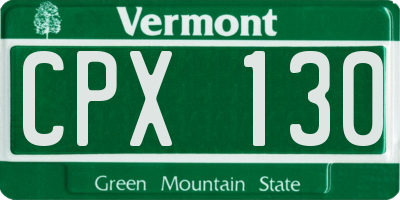 VT license plate CPX130