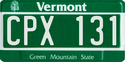 VT license plate CPX131