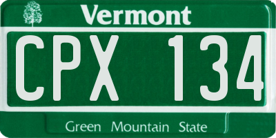 VT license plate CPX134