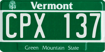 VT license plate CPX137