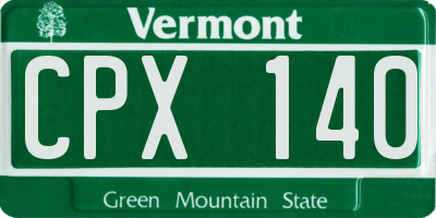 VT license plate CPX140