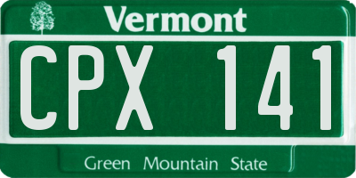 VT license plate CPX141