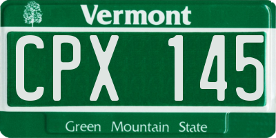 VT license plate CPX145