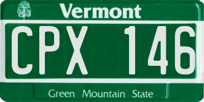 VT license plate CPX146