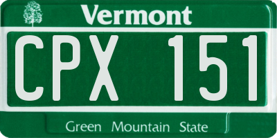 VT license plate CPX151
