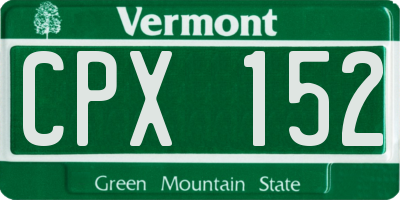 VT license plate CPX152