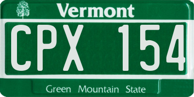 VT license plate CPX154