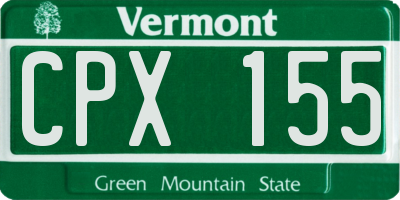 VT license plate CPX155