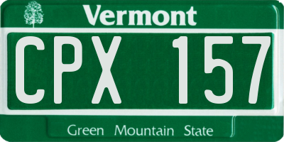 VT license plate CPX157