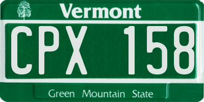 VT license plate CPX158