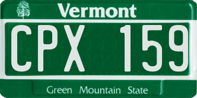 VT license plate CPX159