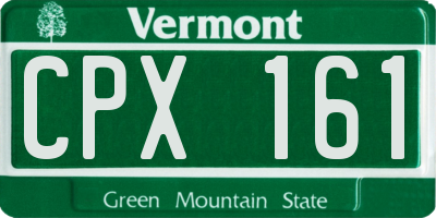 VT license plate CPX161