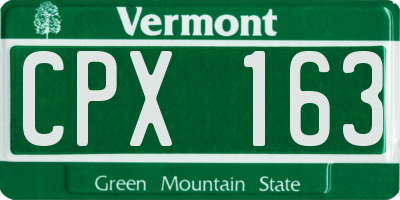 VT license plate CPX163