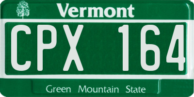VT license plate CPX164