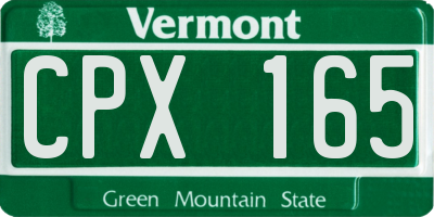 VT license plate CPX165