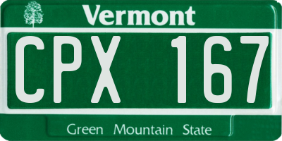 VT license plate CPX167