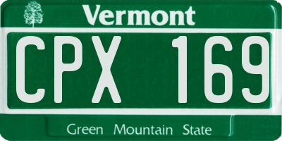 VT license plate CPX169