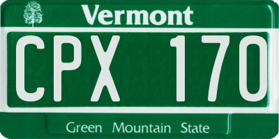 VT license plate CPX170