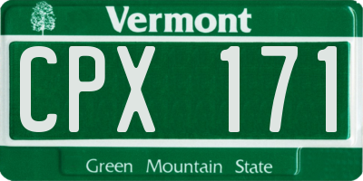 VT license plate CPX171
