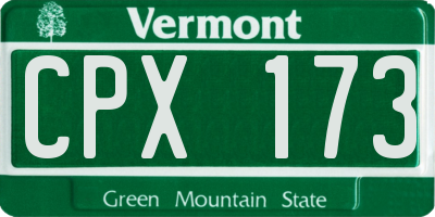 VT license plate CPX173
