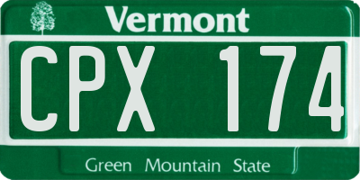 VT license plate CPX174