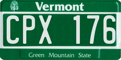 VT license plate CPX176