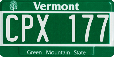VT license plate CPX177