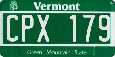 VT license plate CPX179